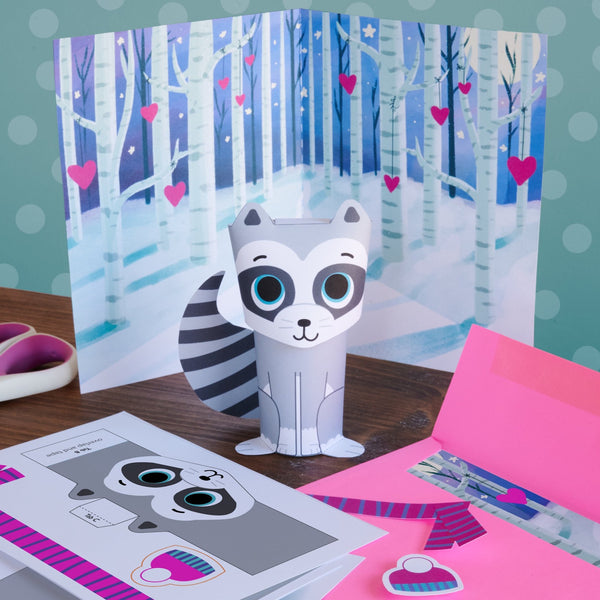 3D Raccoon Valentine Mail Craft Kit