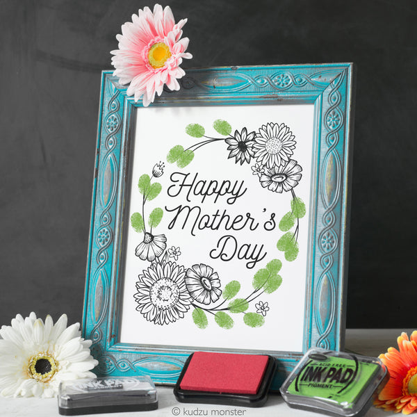 Mother's Day Finger Paint Art Activity: Floral Wreath