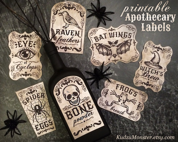 halloween-apothecary-labels-kudzu-monster for Vintage Printable Free Printable Halloween Apothecary Labels Halloween Apothecary Labels – Kudzu Monster for Vintage Printable Free Printable Halloween Apothecary Labels