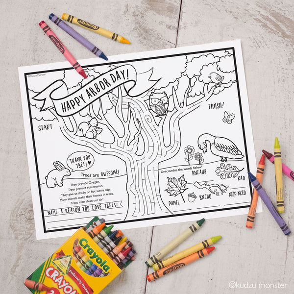 FREE Printable Arbor Day Coloring & Activity Sheet - Kudzu Monster
