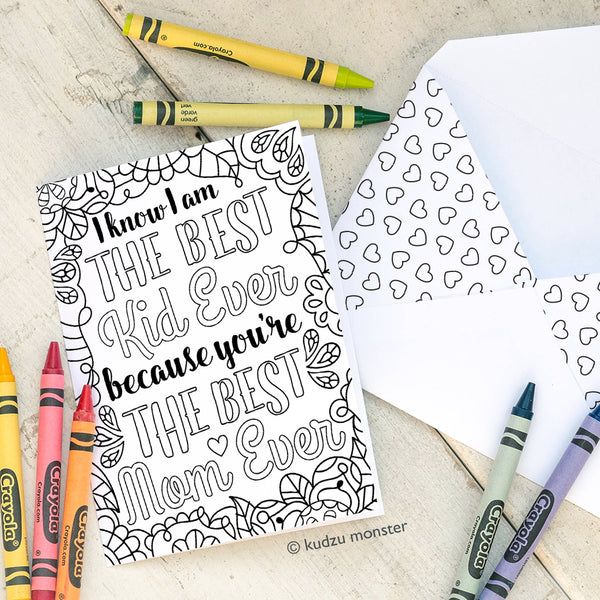 Coloring Activity Mother's Day Card