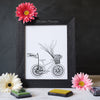 Mother's Day Finger Paint Art Activity: Balloons Bicycle