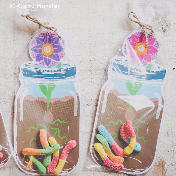 Printable Mason Jar Gift Bag Inserts - Kudzu Monster
