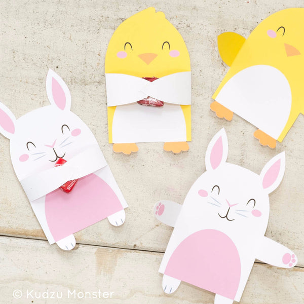 Printable Easter Bunny & Chick Candy Huggers - Kudzu Monster