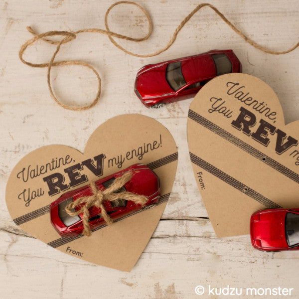 FREE hotwheels car toy valentine printable - Kudzu Monster