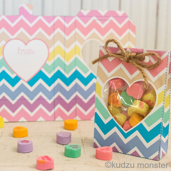 Valentine Chevron Goody Bag - Kudzu Monster