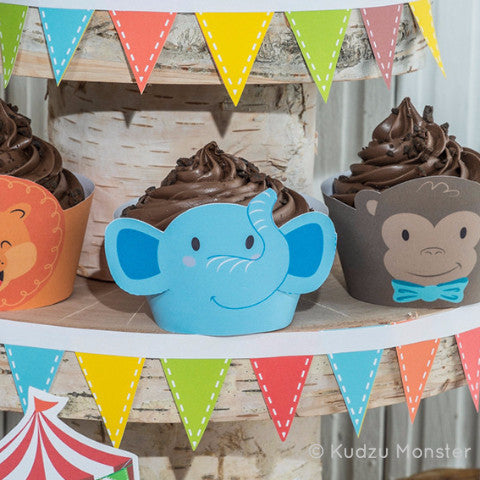 Printable Carnival Cupcake Wrappers - Kudzu Monster
 - 1