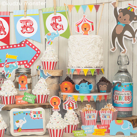 Printable Circus Party Deluxe Decor Kit - Kudzu Monster
 - 1