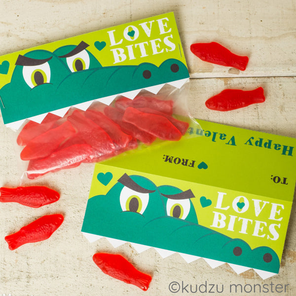 Valentine Crocodile Treat Topper - Kudzu Monster