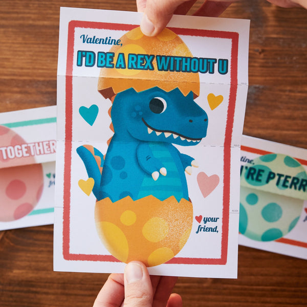 T Rex Folding Surprise Valentine