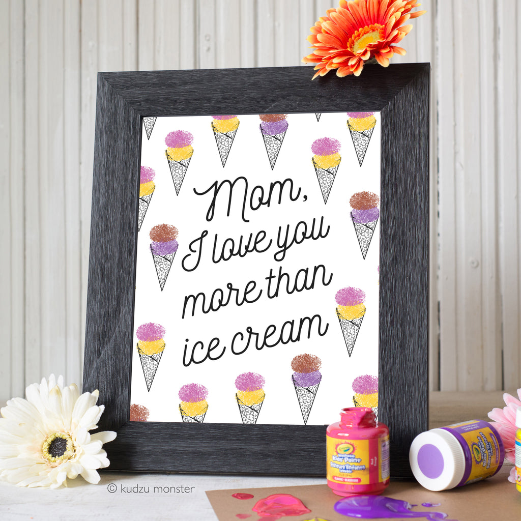 Mother's Day Finger Paint Art Activity: Ice Cream