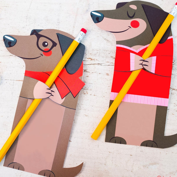 Weenie Dog Hugger Printable Dachshund Puppy Weiner dog Non Candy, Pencil holder, bubble holder, glow stick, candy hugger DIY party favor