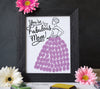 Mother's Day Finger Paint Art Printable Fashion Ball Gown Dress DIY Kid's Art Activity for Fabulous Glamorous Mom Fingerprints Ink Pad Art