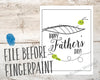 Finger Paint Art Father's Day Printable Caterpillar Butterfly DIY Kid's Art Activity for Dad Fingerprints Ink Pad 8x10 inch Art work Print