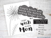 Mother's Day Finger Paint Art Printable Dandelion DIY Kid's Art Activity for Mom Fingerprints Ink Pad Interactive 8x10 inch Art work Print