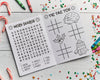 Printable Christmas Activity Book for the Kids Table | Santa Coloring Craft for Kids at Holiday Dinner | Maze, Word Find, Connect the dots