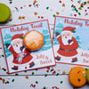 Printable Santa Cookie Card for Macaron, Oreo, or small treat | Cute Illustrated Santa Sack Instant Download Party Favor | Holiday Party