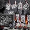 Halloween Printable Party Decor kit with cupcake wrapper and cupcake toppers, apothecary bottle labels, art print, party favor coffin boxes