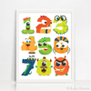 Monster Numbers 123 Printable Art