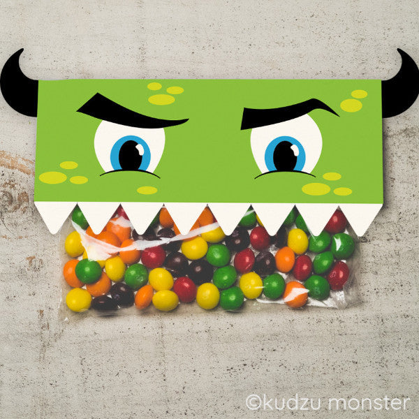 Valentine Green Monster Treat Topper - Kudzu Monster