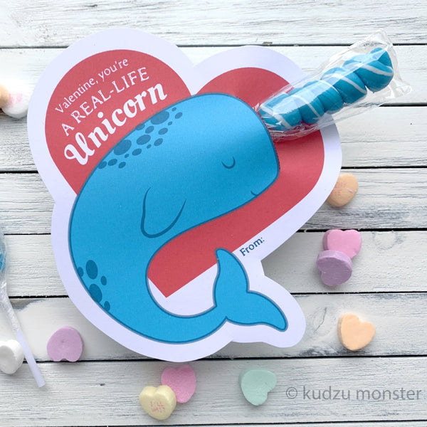 Narwhal Twisty Pop Valentine