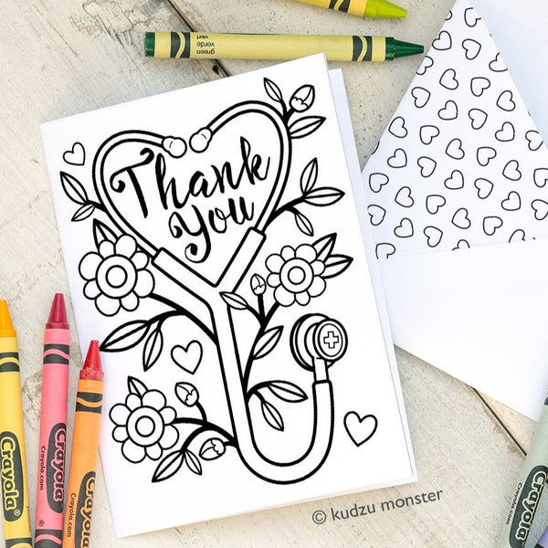 FREE Nurse Appreciation Coloring Card