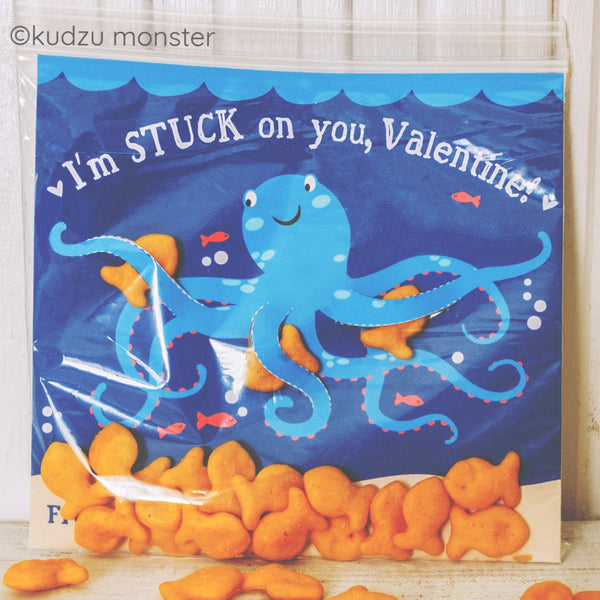 Octopus I'm Stuck on You Valentine - Kudzu Monster