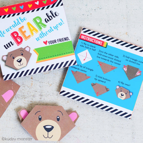 Origami Bear Valentine