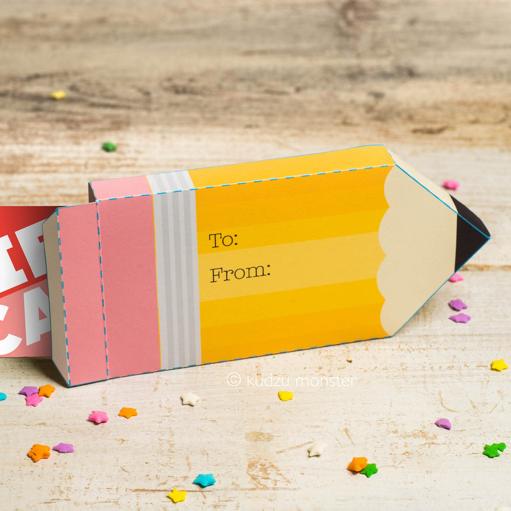 Teacher Appreciation Gift Card Box: Pencil