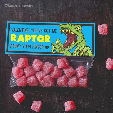Raptor Valentine Treat Topper