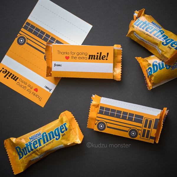 School Bus Driver or Teacher Appreciation Candy Wrapper