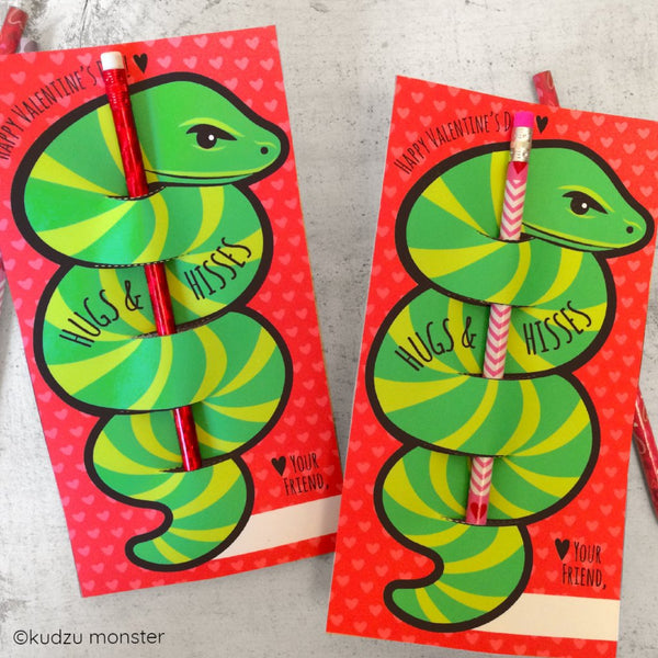 Hugs and Hisses Snake Valentine