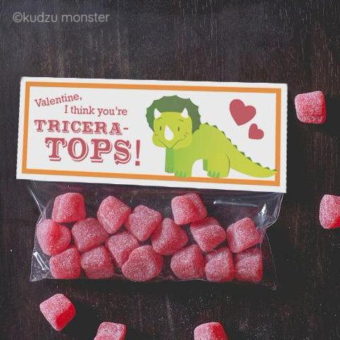 Triceratops Valentine Treat Topper