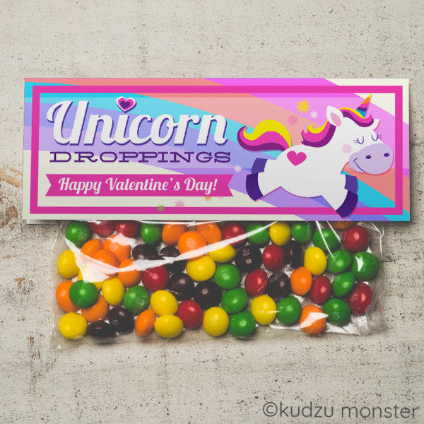 Valentine Unicorn Treat Topper - Kudzu Monster