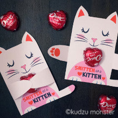 Valentine White Kitten Candy Huggers - Kudzu Monster