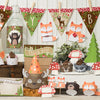 Woodland Party Decor Kit with foxes deer raccoons complete bundle printable decorations and favors