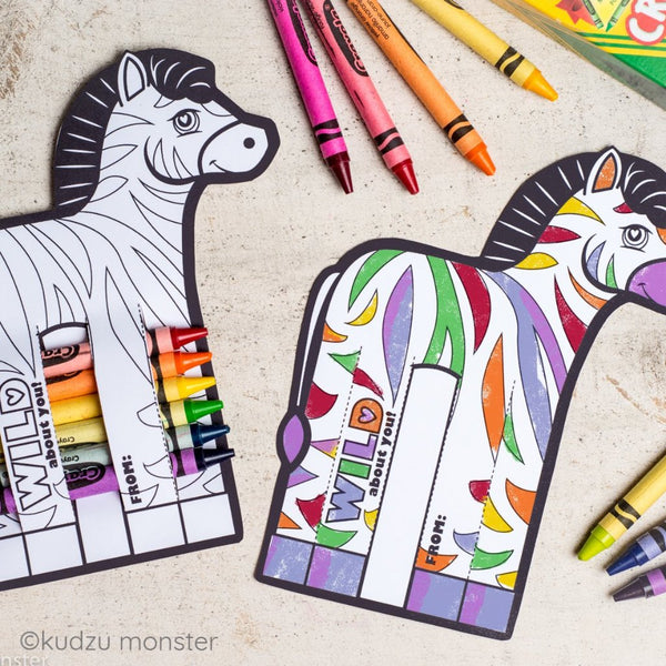 Valentine Zebra Crayon Huggers