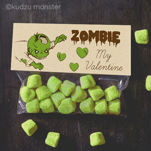 Valentine Zombie Treat Topper - Kudzu Monster