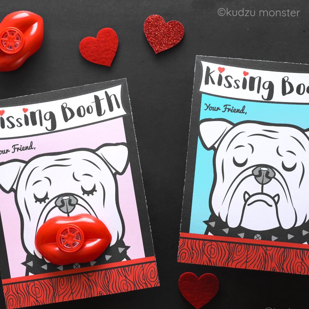 Bulldog Kissing Booth Valentine