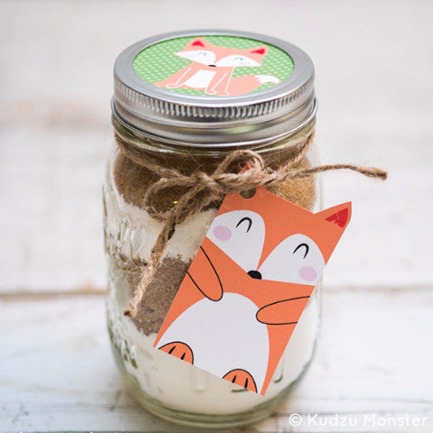 Printable Fox Gift Tags and Mason Jar Labels - Kudzu Monster
