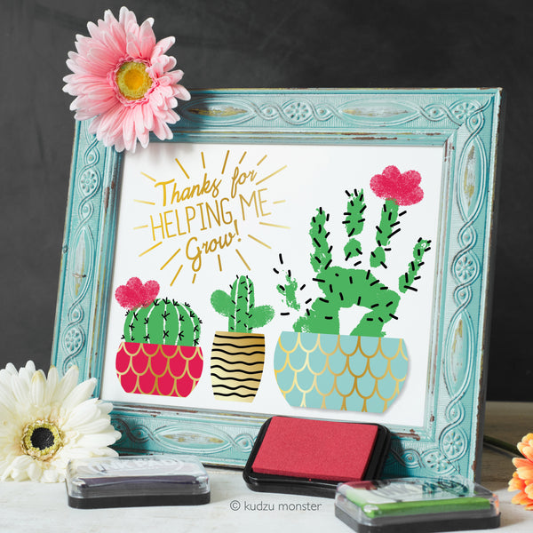 Mother's Day Finger Paint Art Activity: Cactus Succulents
