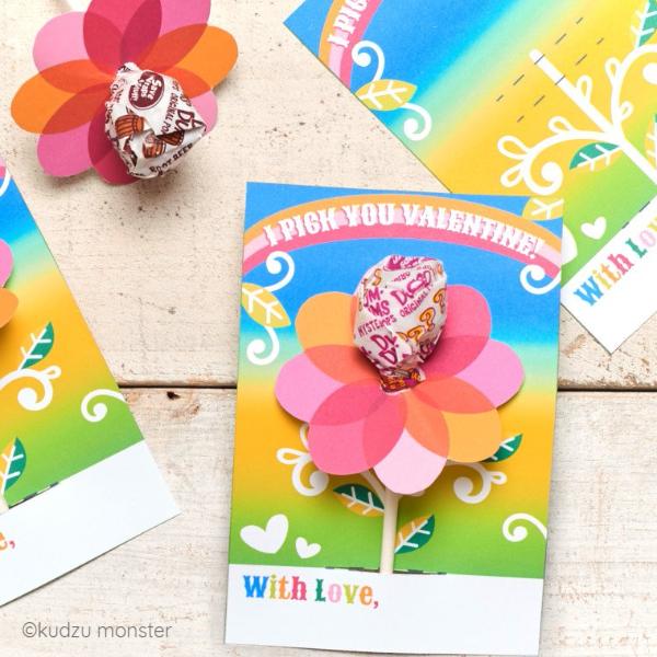 Flower Lollipop Valentine Card