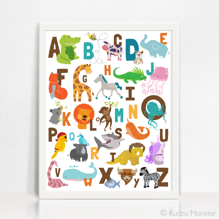 print at home animal alphabet art download