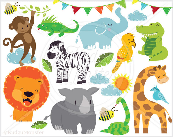 Cute Jungle Animal Clip Art Graphics - Kudzu Monster
