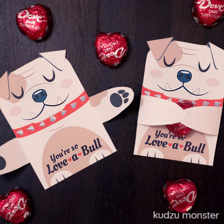 Valentine Bulldog Candy Huggers - Kudzu Monster
