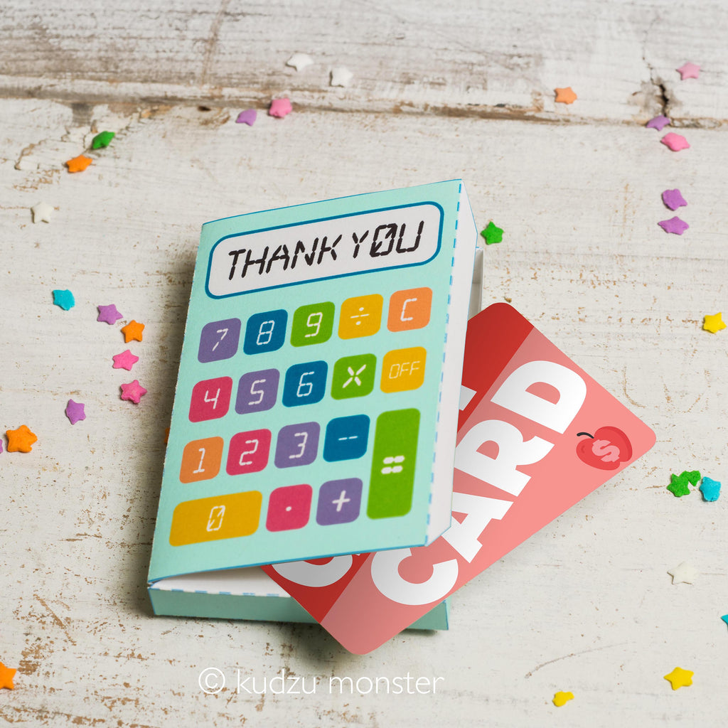 Teacher Appreciation Gift Card Box: Calculator