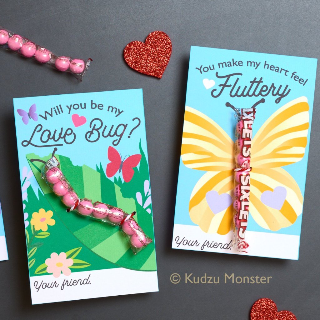 Butterfly Caterpillar Valentine