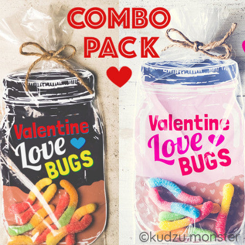 Combo Pack of Love Bug Mason Jar Valentine - Kudzu Monster
