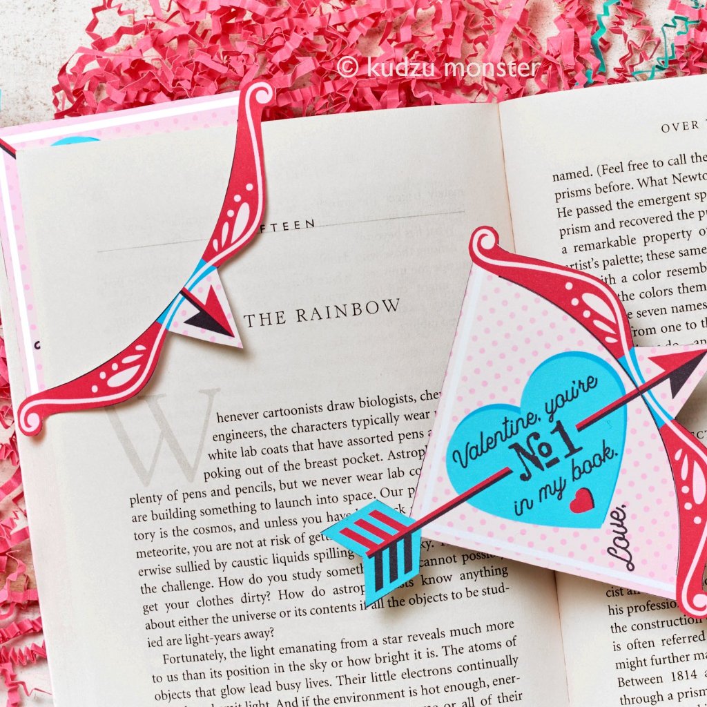 Cupid's Arrow Valentine Bookmark