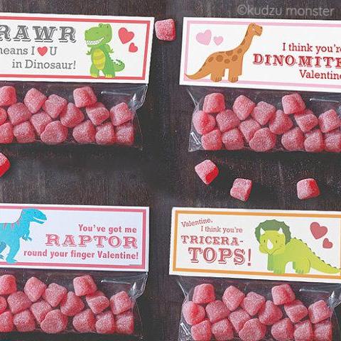 Valentine Dinosaur Treat Topper Combo Pack